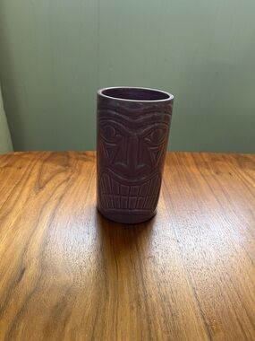 Purple Ceramic Tiki Vase